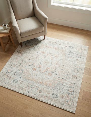 Ivory Madeline Vintage Square Rug