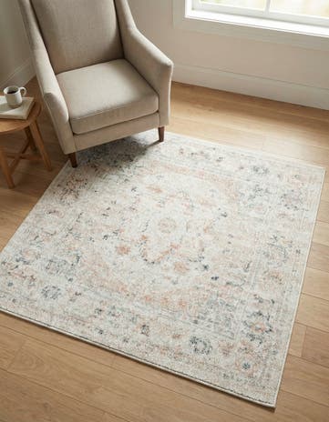 Ivory Madeline Vintage Square Rug