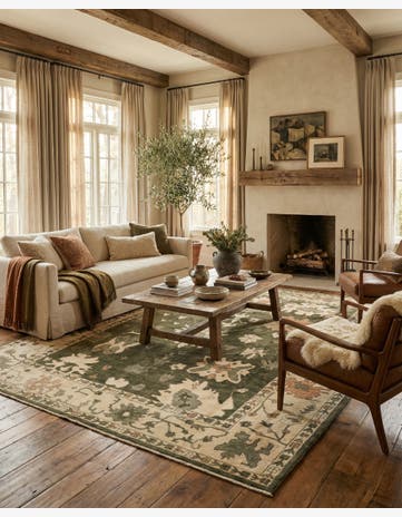 8' 2 x 10' Hand Knotted Oushak Wool Rug