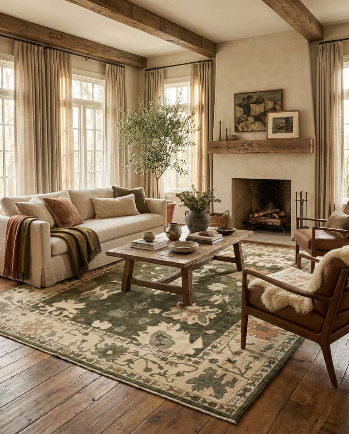 8' 2 x 10' Hand Knotted Oushak Wool Rug