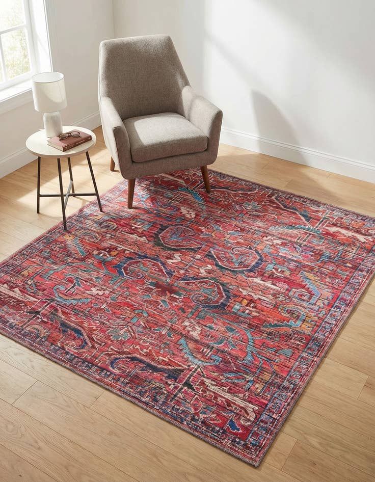 Detail image of 5' 3 x 5' 3 Washable Maahru Square Rug