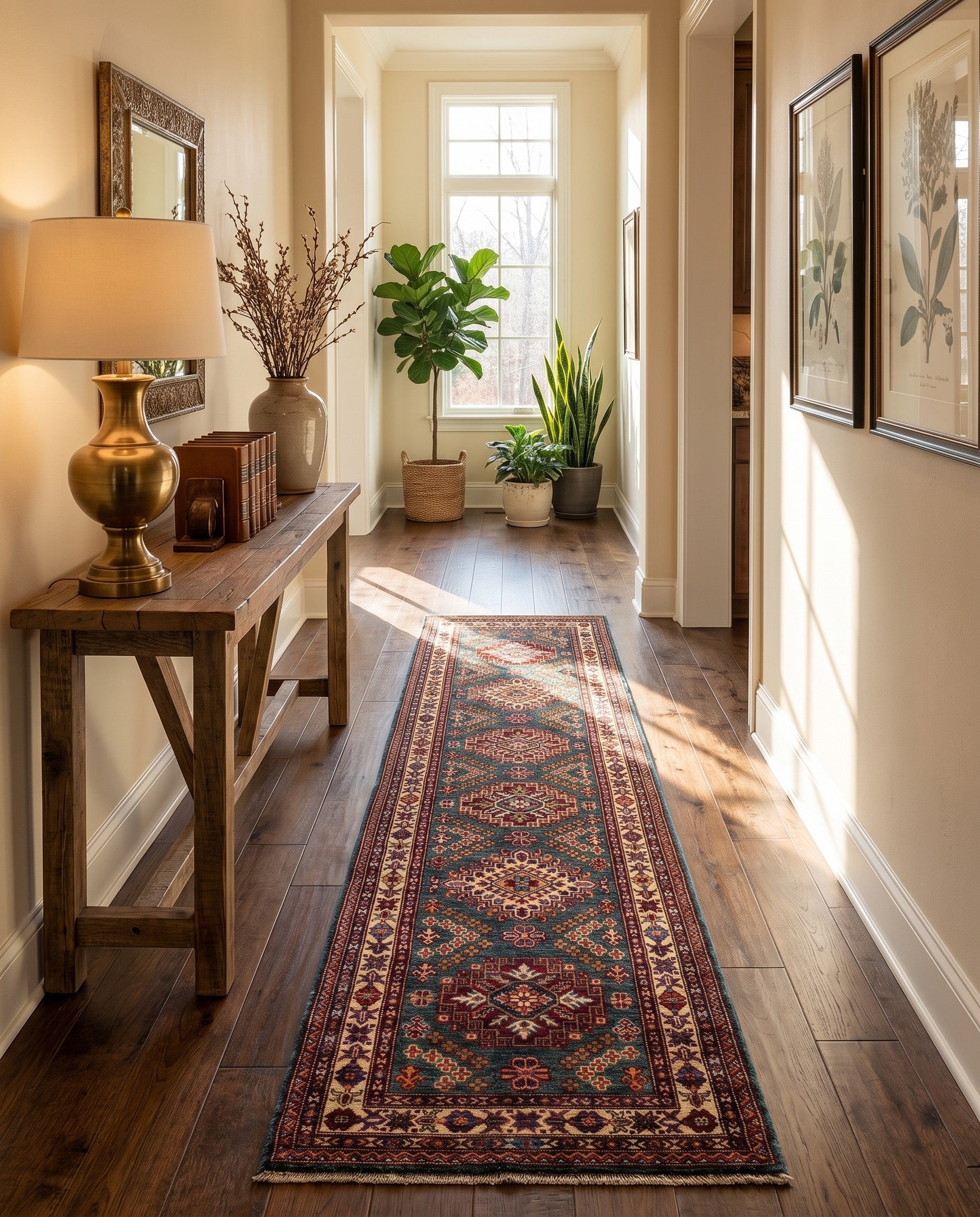 2' 7 x 10' Hand Knotted Kazak Runner Rug