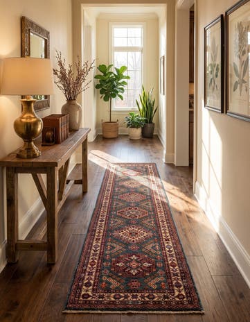 2' 7 x 10' Hand Knotted Kazak Runner Rug