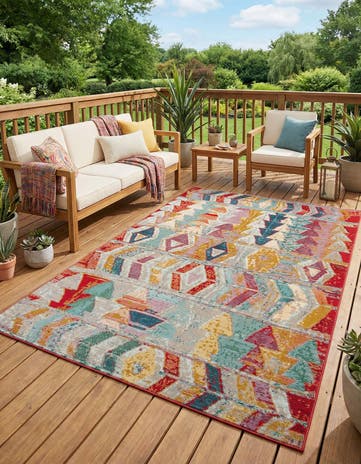 5' 3 x 8' Easy-Clean Modern Indoor / Outdoor Rug