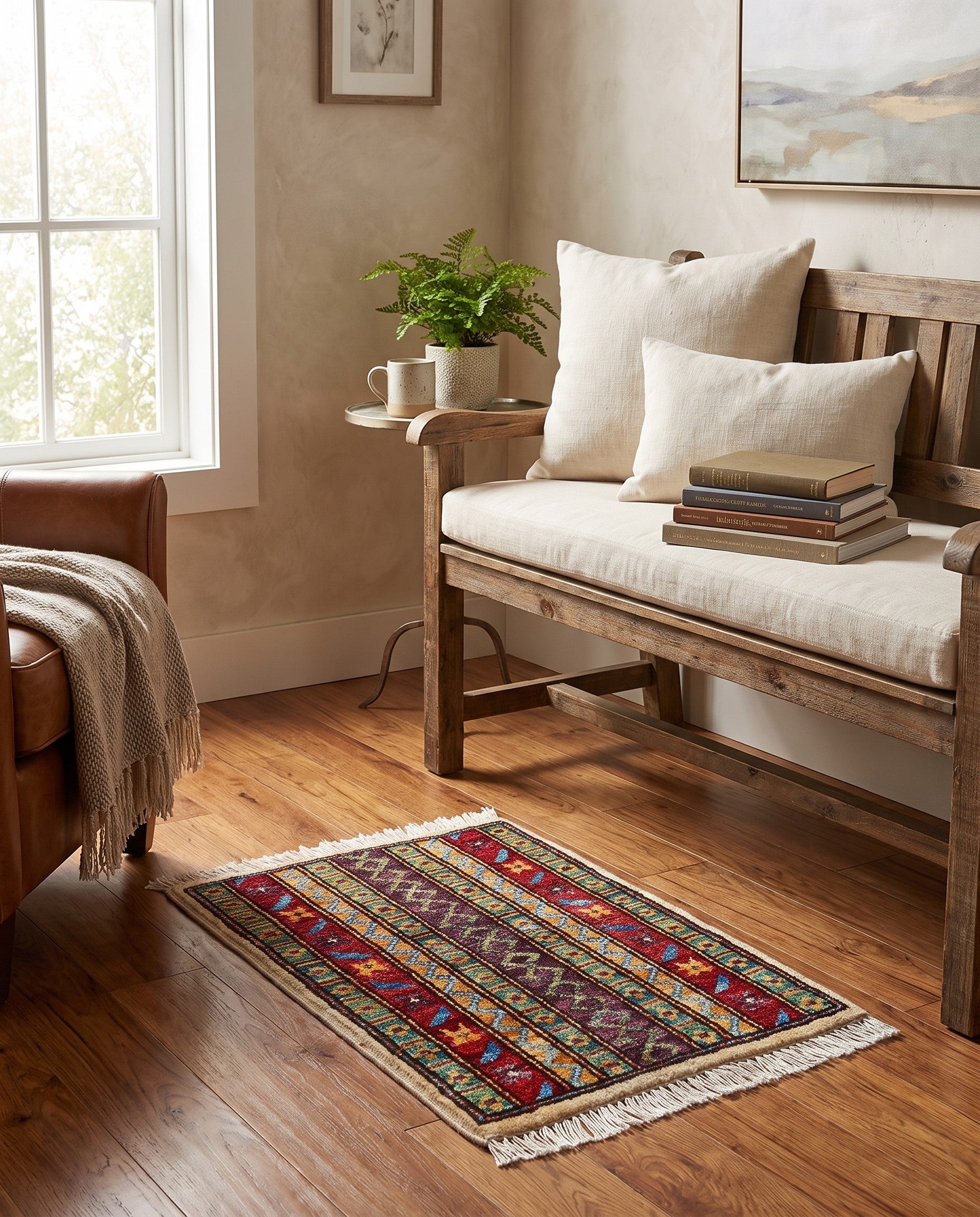 1' 4 x 2' 1 Hand Knotted Modern Ziegler Rug