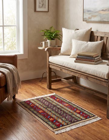 1' 4 x 2' 1 Hand Knotted Modern Ziegler Rug