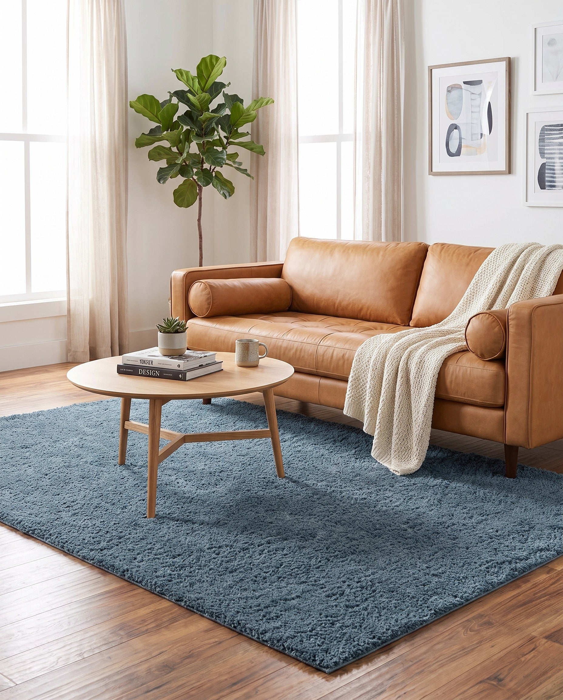 5' x 8' Solid Shag Rug