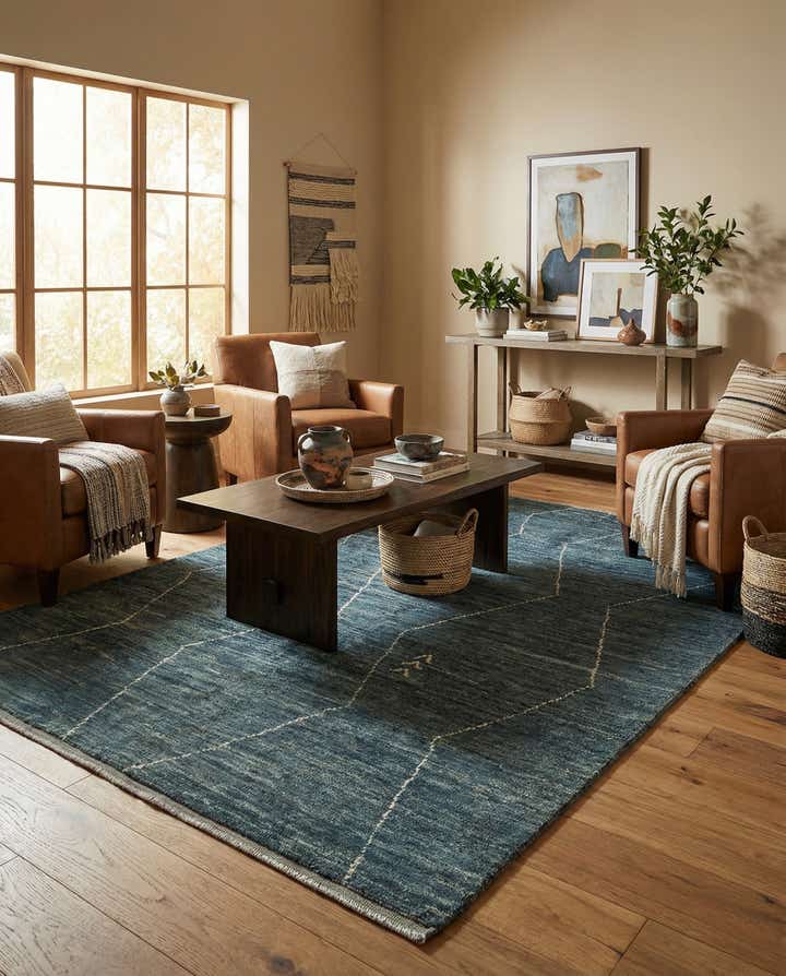 4' 5 x 6' 7 Hand Knotted Moroccan Wool Rug