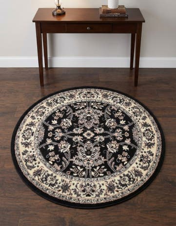Black Yasmin Round Rug