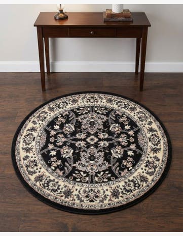Black Yasmin Round Rug