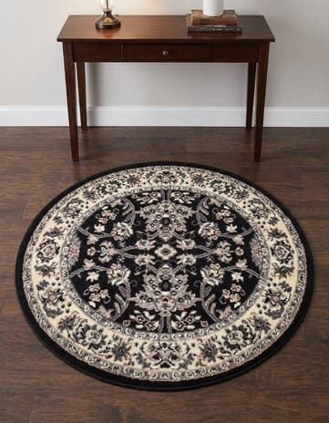 Black Yasmin Round Rug