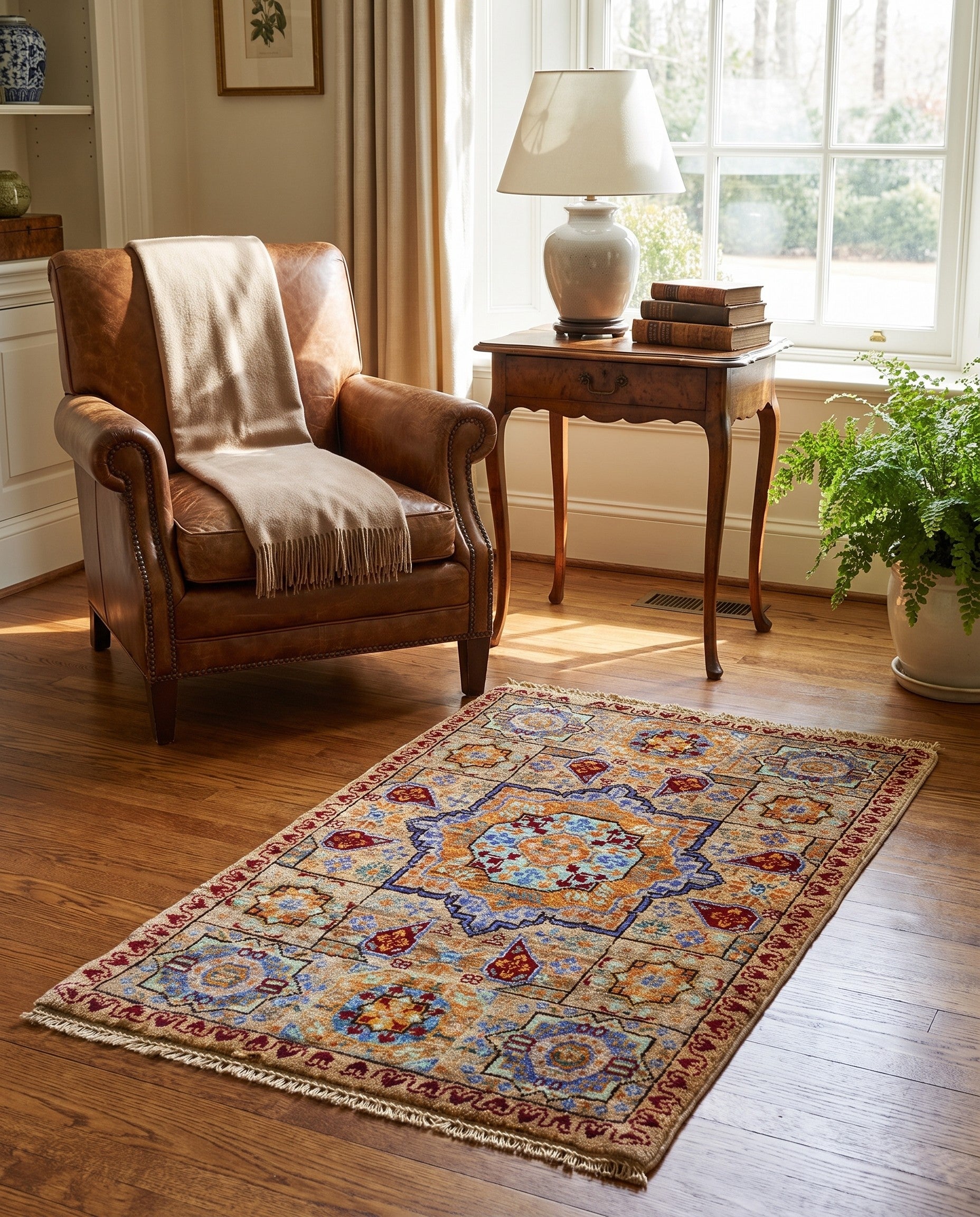 2' x 3' 1 Hand Knotted Mamluk Ziegler Rug