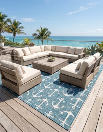 10' x 14' Easy-Clean Coastal Indoor / Outdoor Rug