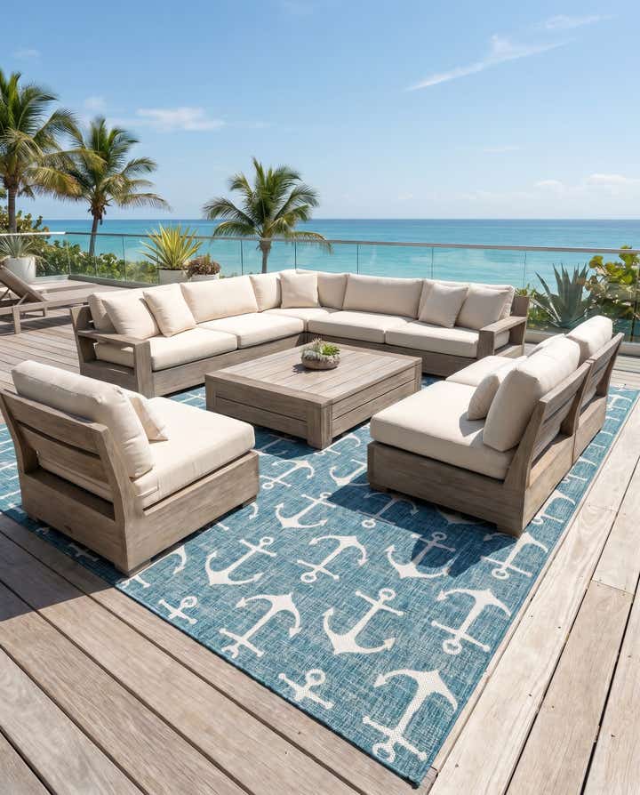 10' x 14' Easy-Clean Coastal Indoor / Outdoor Rug