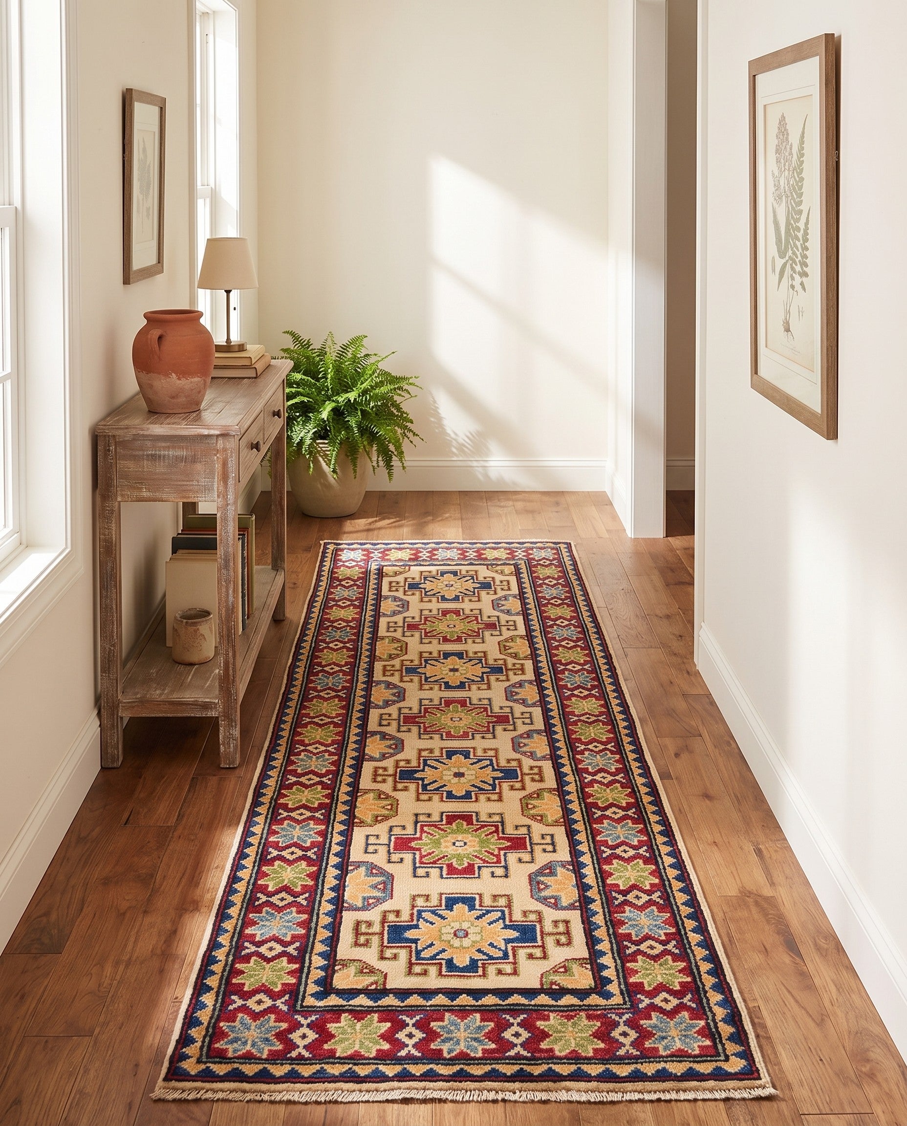 2' x 6' 2 Hand Knotted Kazak Runner Rug
