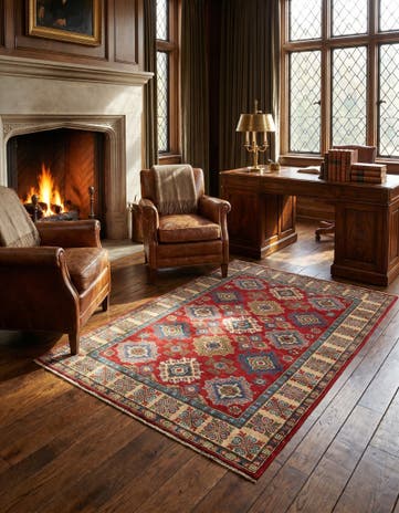 4' x 6' 1 Hand Knotted Kazak Rug