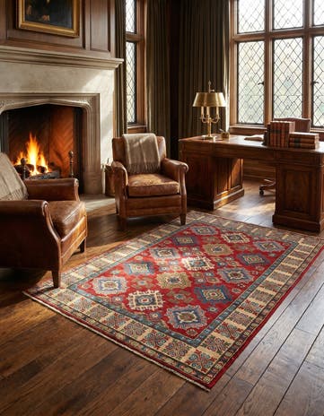 4' x 6' 1 Hand Knotted Kazak Rug