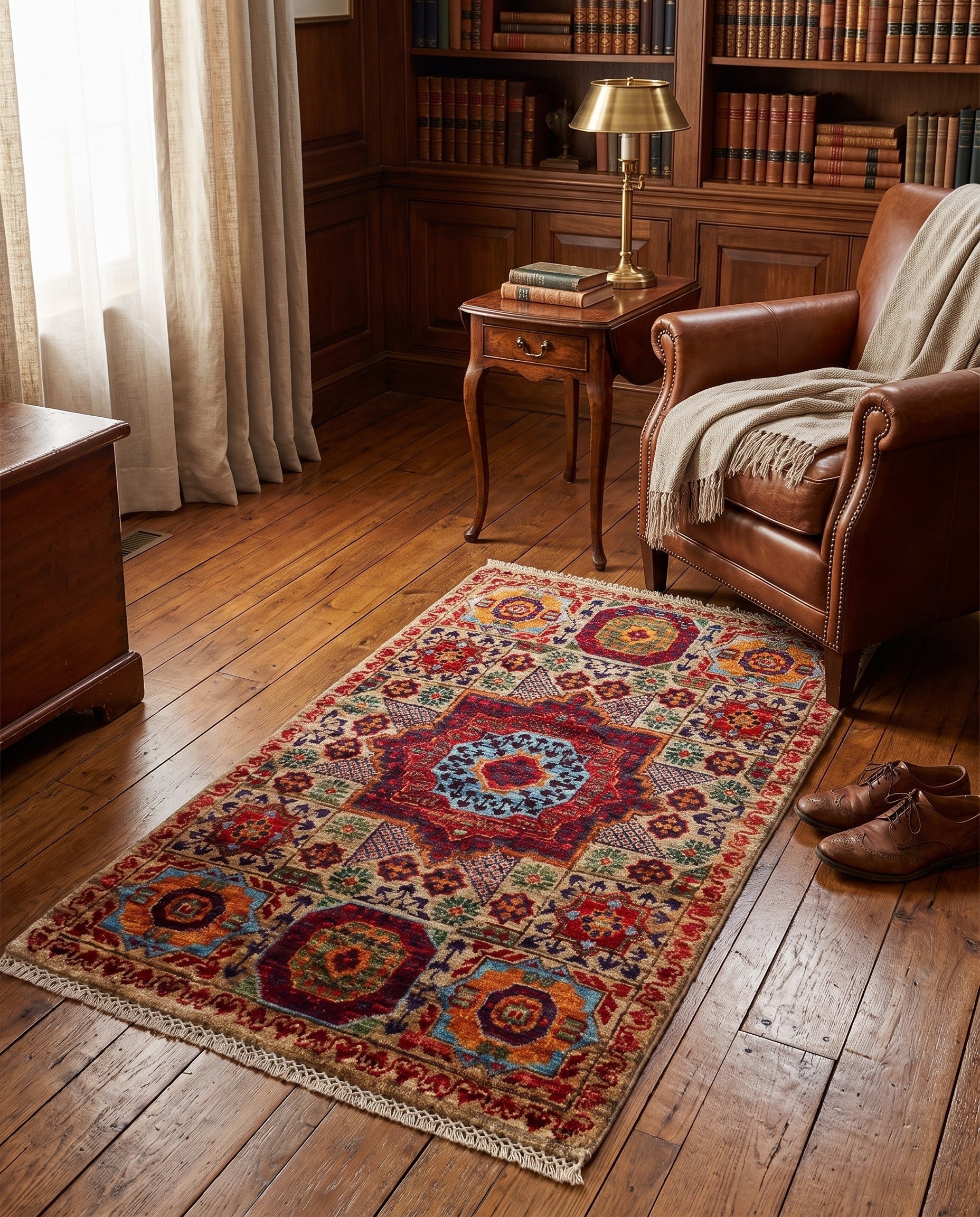 1' 11 x 3' 5 Hand Knotted Mamluk Ziegler Rug