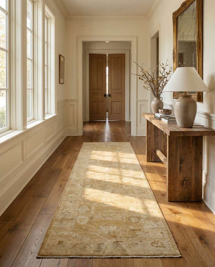 2' 11 x 9' 9 Hand Knotted Oushak Wool Runner Rug