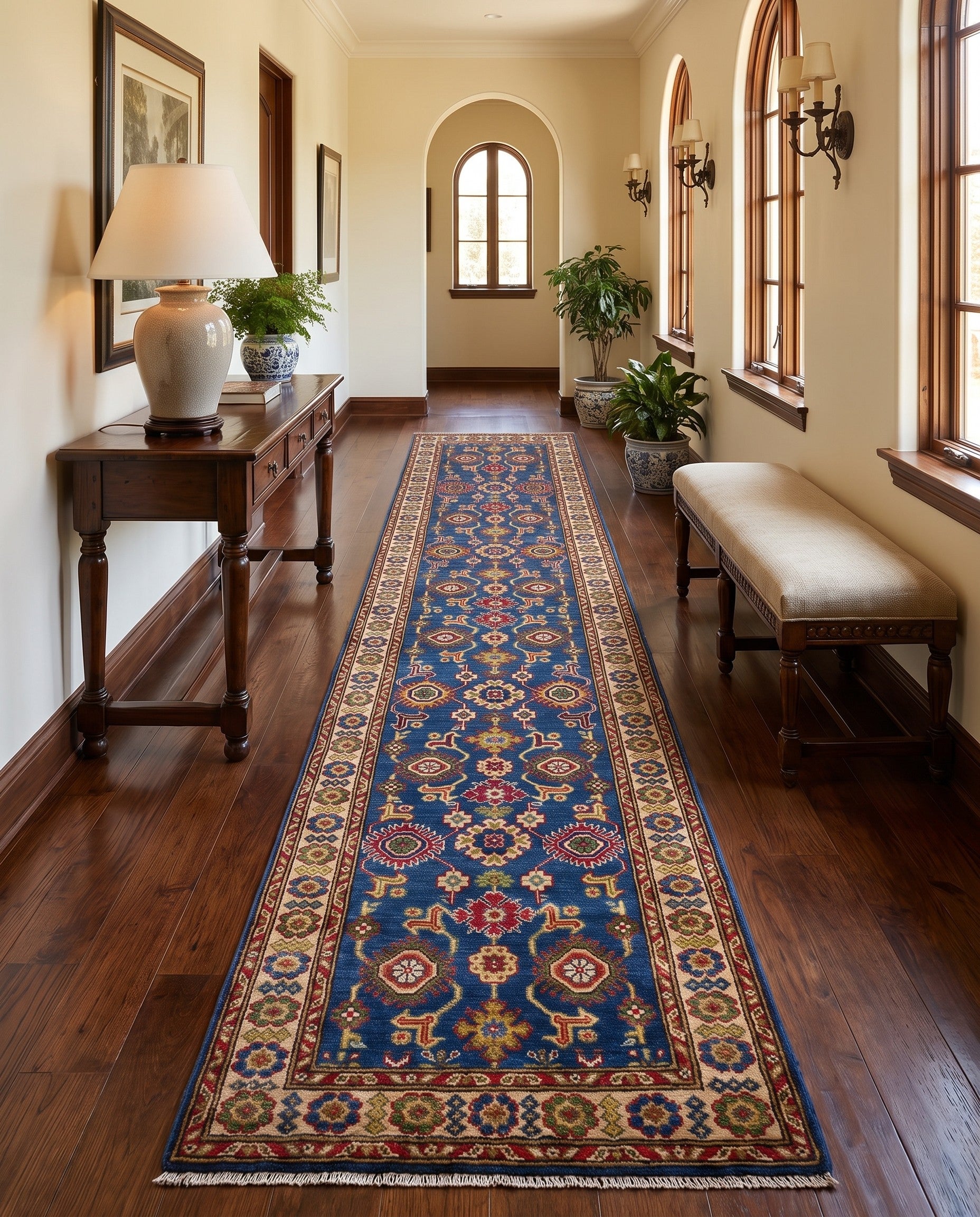 2' 7 x 12' 10 Hand Knotted Kazak Runner Rug