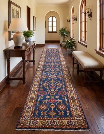 2' 7 x 12' 10 Hand Knotted Kazak Runner Rug