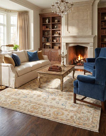 6' 7 x 9' 6 Hand Knotted Ziegler Rug