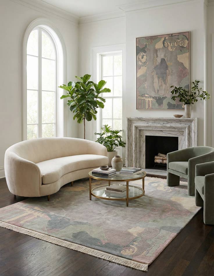 Detail image of 6' 7 x 8' Hand Knotted Tibet Wool Rug