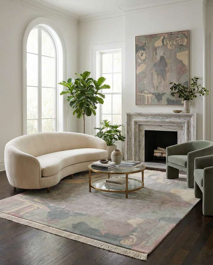 6' 7 x 8' Hand Knotted Tibet Wool Rug