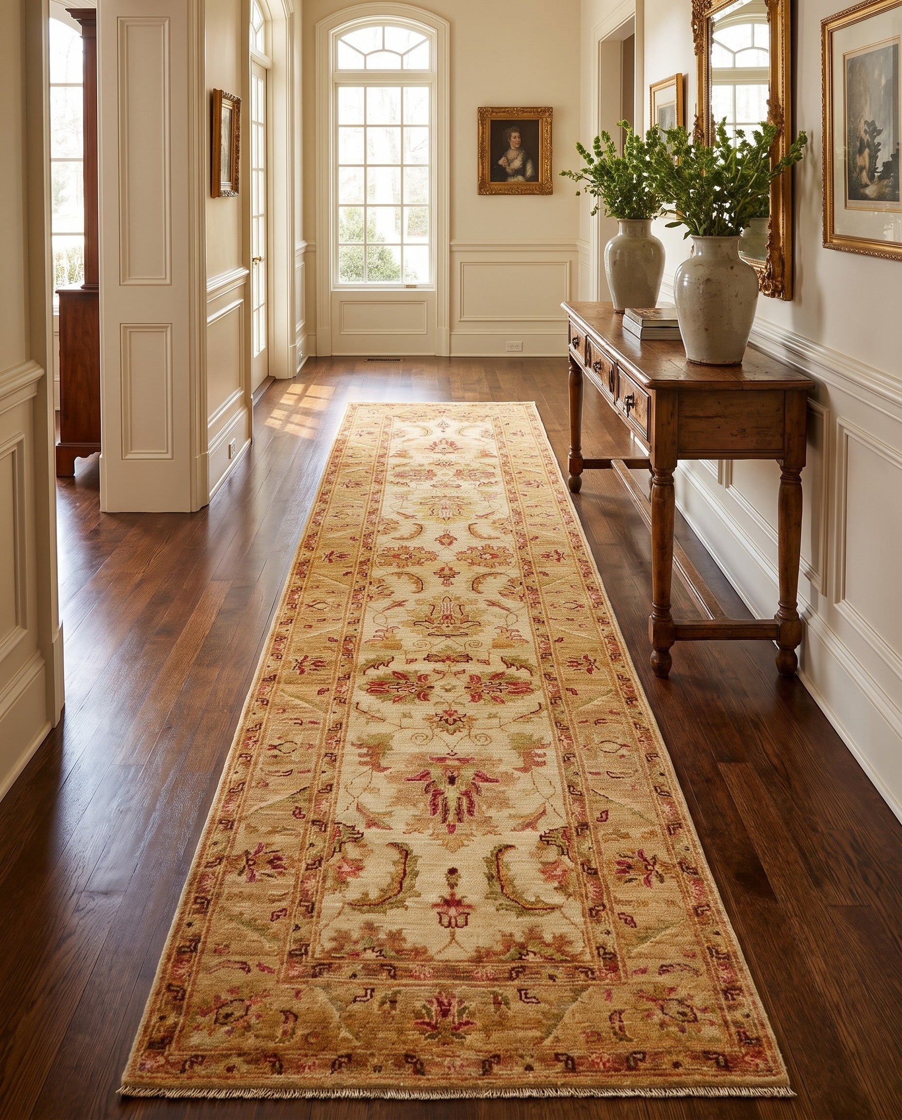 2' 7 x 9' 10 Hand Knotted Pershawar Ziegler Runner Rug