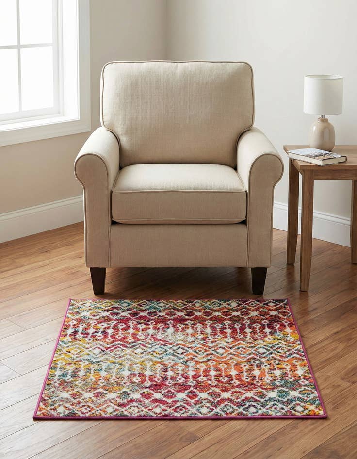 Detail image of 3' x 3' Moroccan Trellis Square Rug