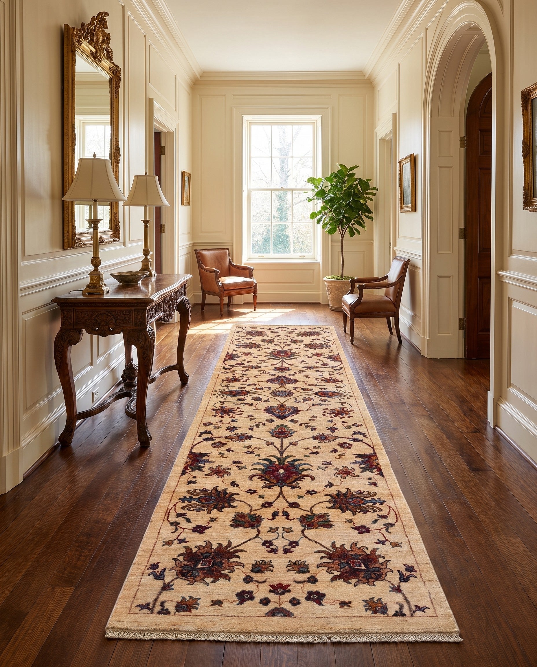 2' 8 x 9' 3 Hand Knotted Ariana Ziegler Runner Rug