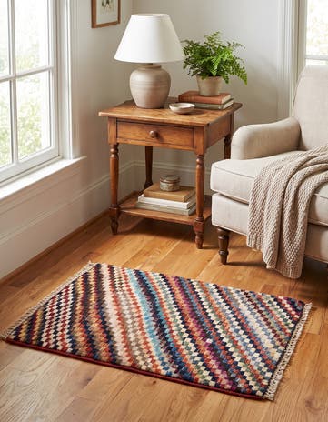 1' 4 x 2' Hand Knotted Ziegler Rug