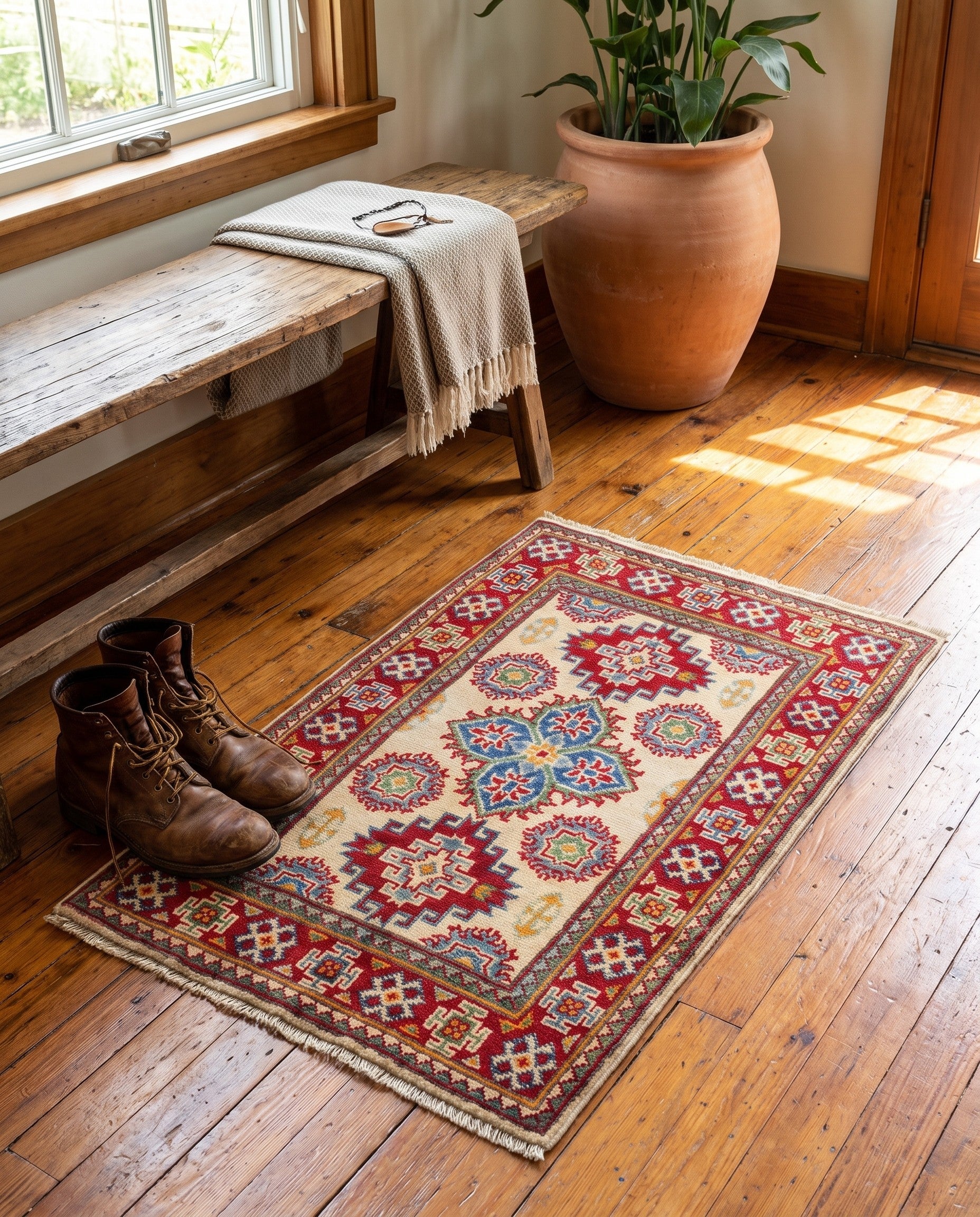 2' x 3' 1 Hand Knotted Kazak Rug