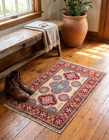 2' x 3' 1 Hand Knotted Kazak Rug