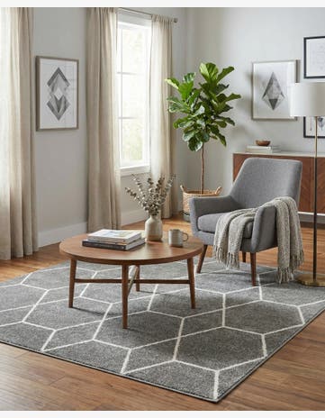 6' x 6' Lattice Frieze Square Rug