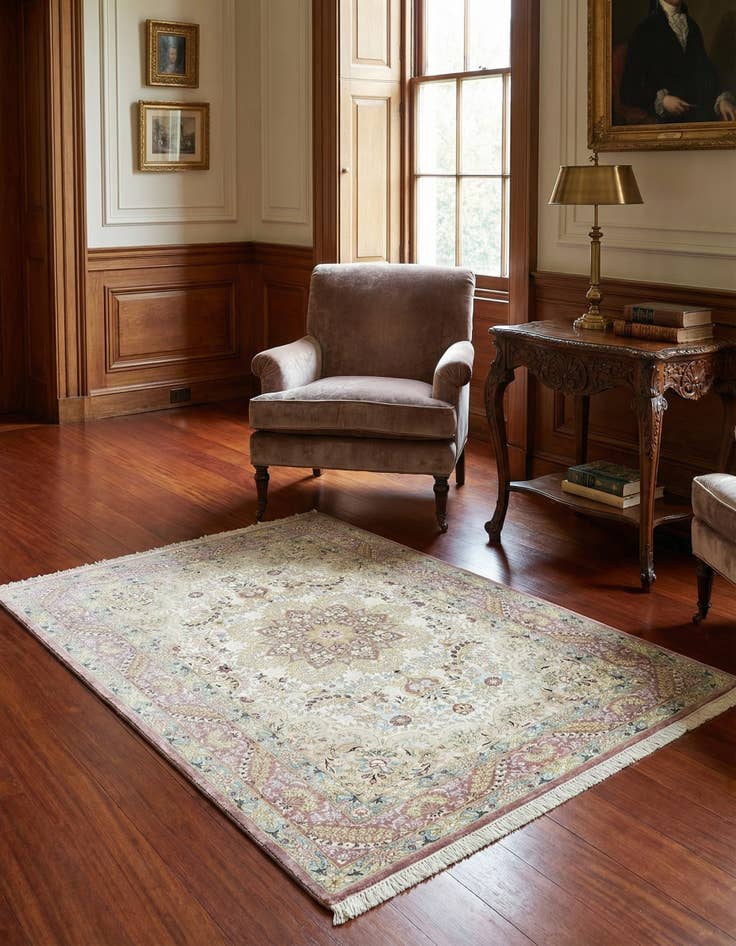 Detail image of 3' 3 x 4' 10 Ghom Silk Rug