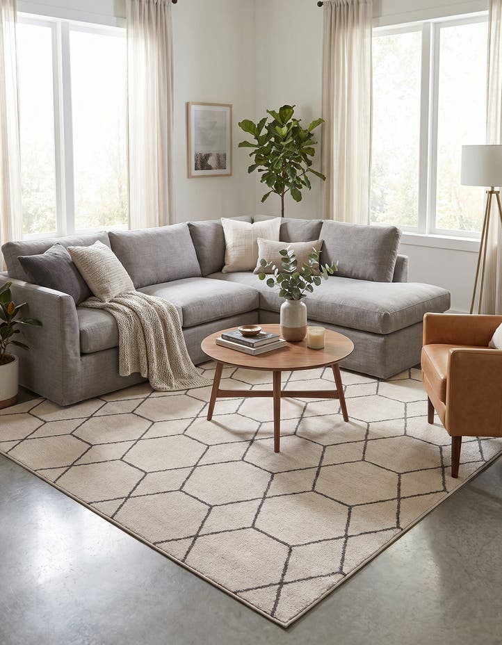 10' x 10' Lattice Frieze Square Rug