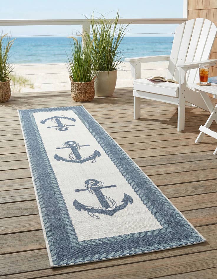 Detail image of 2' x 8' Washable Coastal Indoor / Outdoor Runner Rug