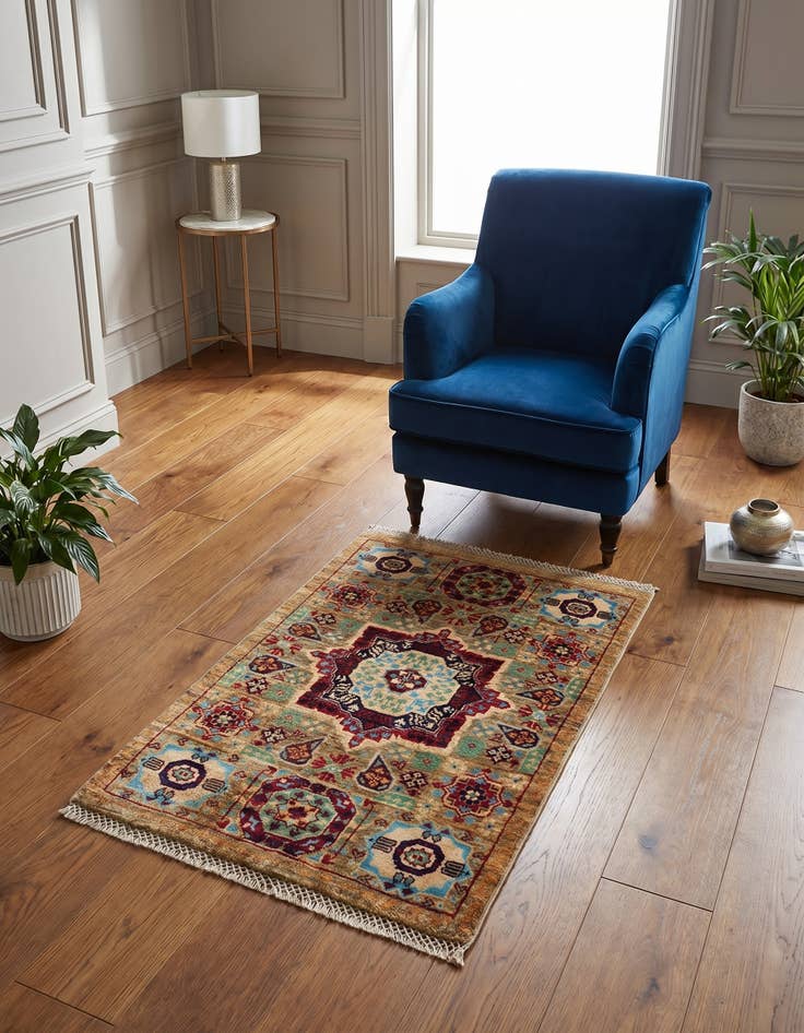 Detail image of 2' 1 x 3' 4 Hand Knotted Mamluk Ziegler Rug