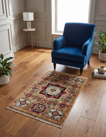 2' 1 x 3' 4 Hand Knotted Mamluk Ziegler Rug