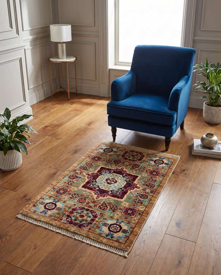 2' 1 x 3' 4 Hand Knotted Mamluk Ziegler Rug