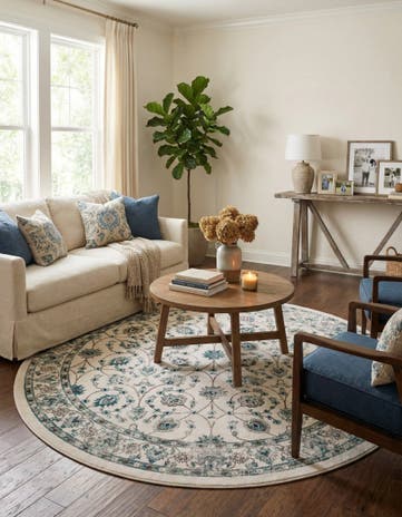 Ivory Aarhus Round Rug