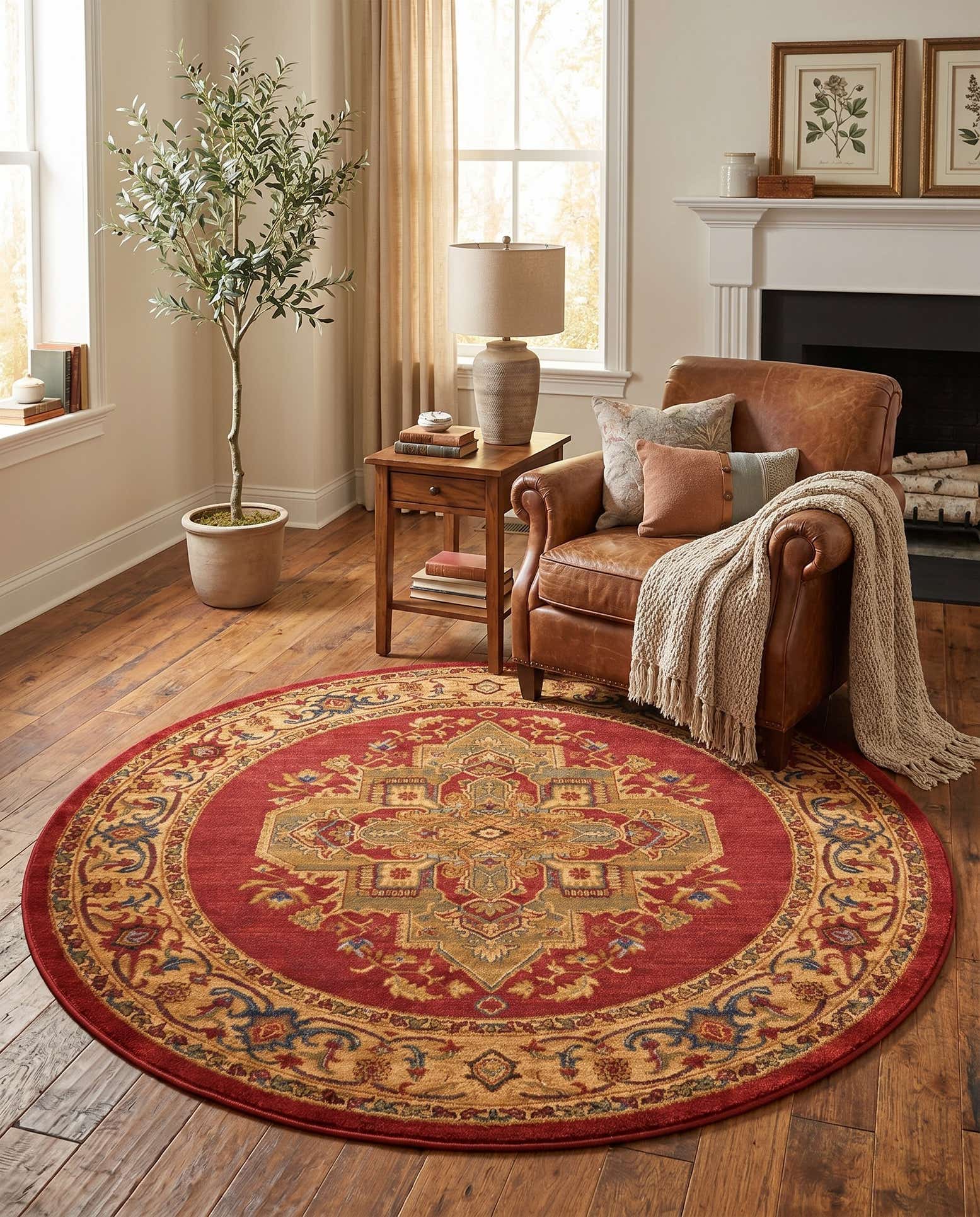 6' x 6' Serapi Round Rug