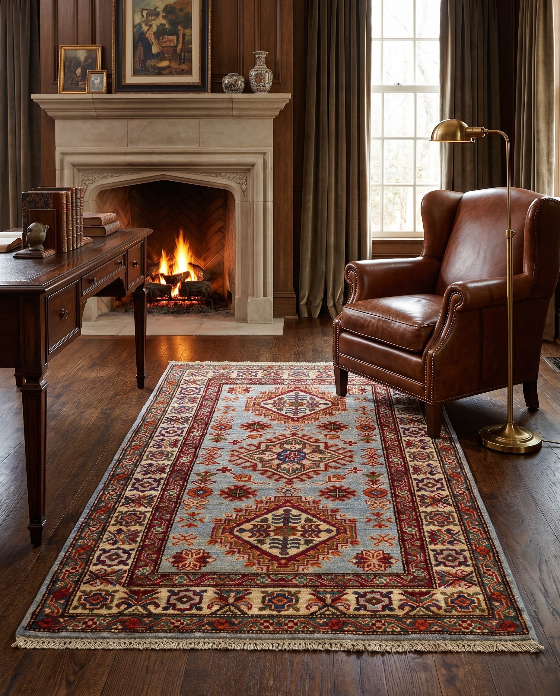 2' 11 x 4' 3 Hand Knotted Kazak Rug
