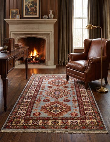 2' 11 x 4' 3 Hand Knotted Kazak Rug