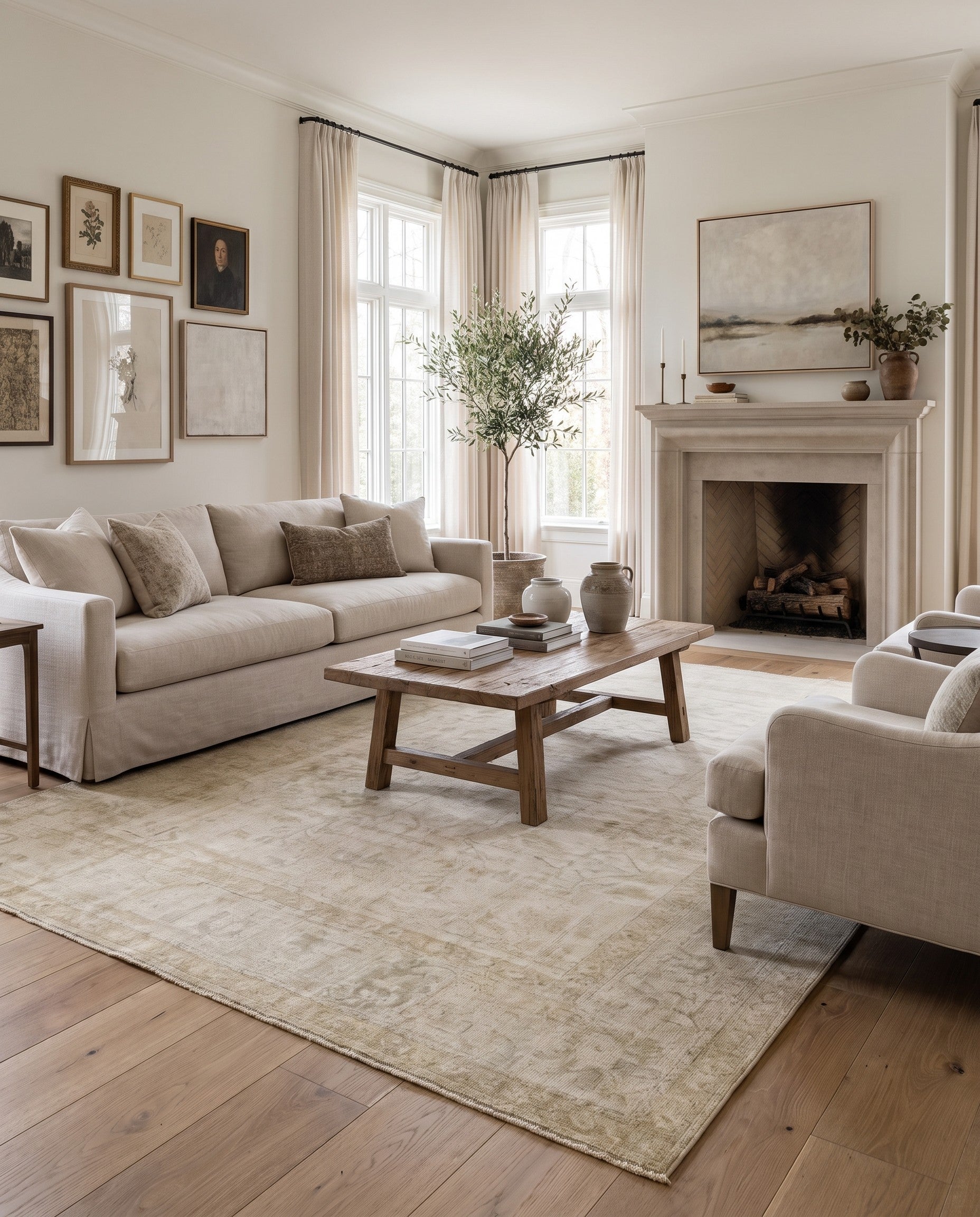 8' 8 x 11' 11 Hand Knotted Oushak Wool Rug