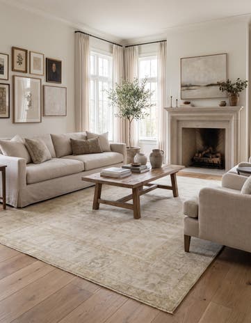 8' 8 x 11' 11 Hand Knotted Oushak Wool Rug