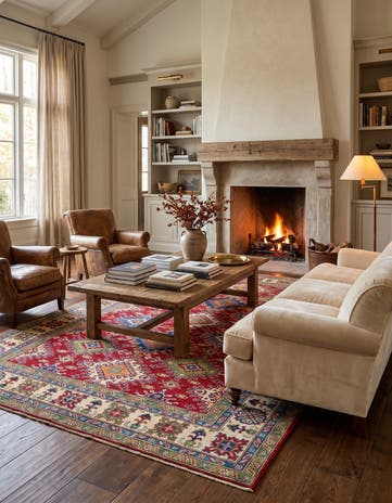 6' 7 x 9' 10 Hand Knotted Kazak Rug