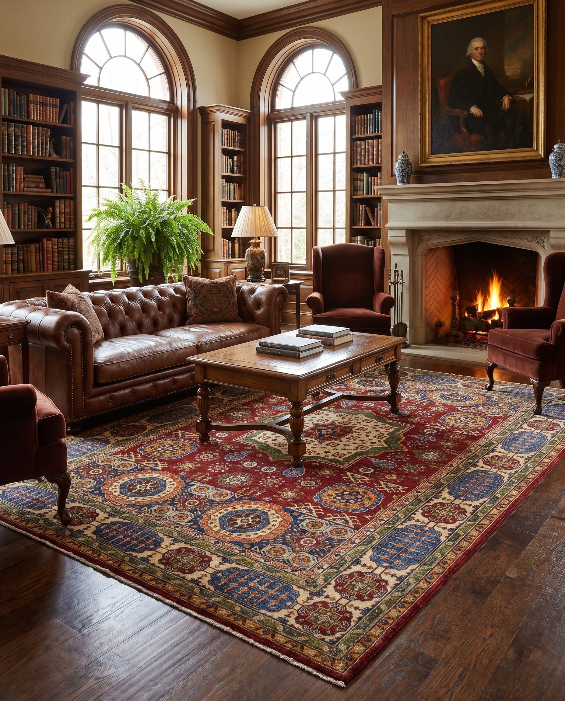 7' x 9' 5 Hand Knotted Mamluk Ziegler Rug