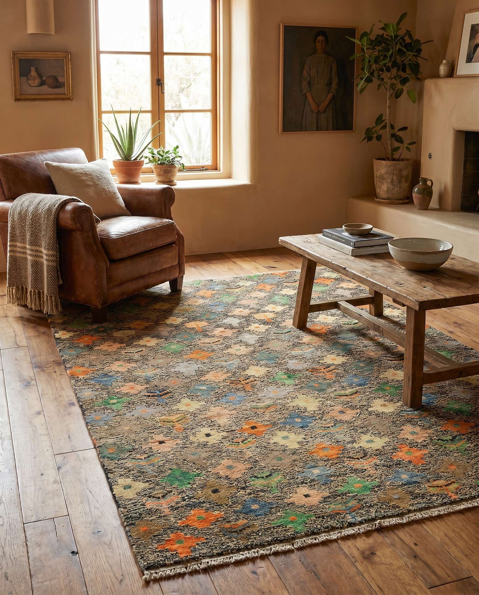 4' 5 x 6' Hand Knotted Balouch Wool Rug